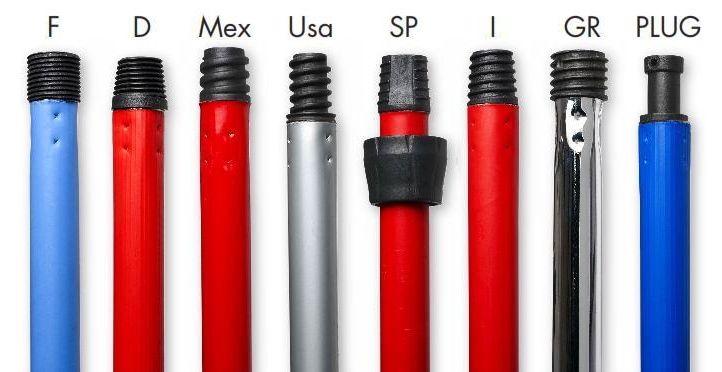 most common threads for metal broom handles/различные винты
